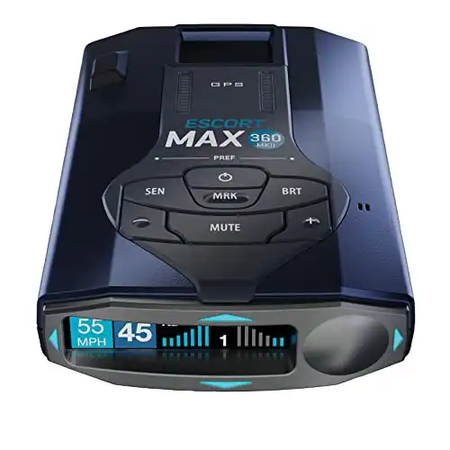Escort MAX 360 MKII Radar and Laser Detector Bluetooth Enabled, 360° Directional Arrows, Exceptional Range, Shared Alerts, Drive Smarter App, Black