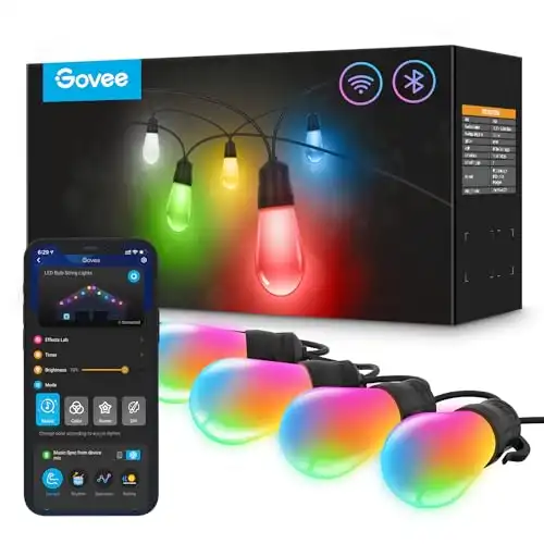 Govee Smart Outdoor String Lights, RGBIC 96 feet